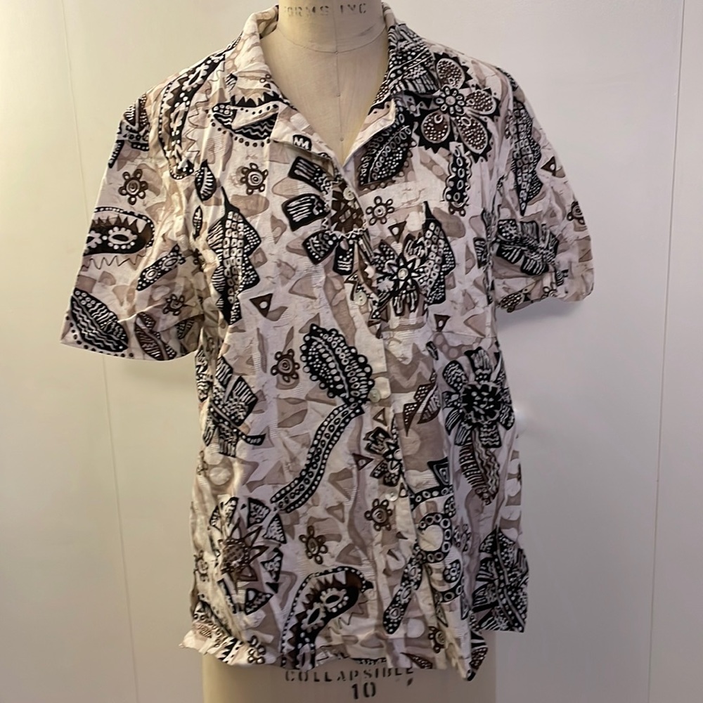 Alfred Dunner linen short sleeve button down